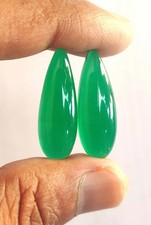 Natural Green Onyx Long Pear Cabochon 5x10mm to 12x24mm Loose Gemstone