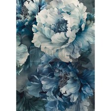 Sapphire Peony | A3 Fiber Decoupage Paper | R...