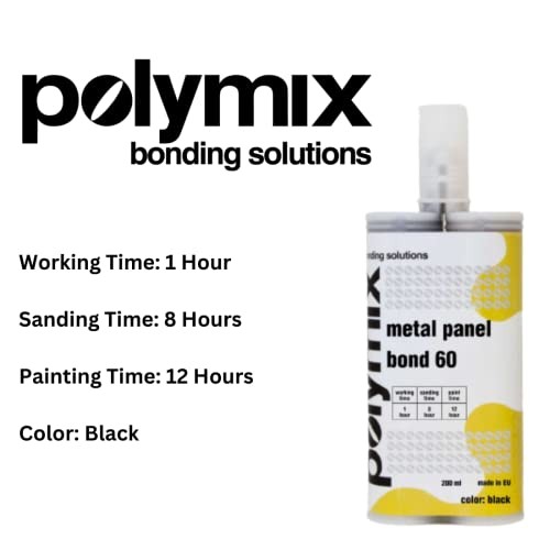  Metal Panel Bond 60 Adhesive 200ml Cartridge & Two Application Mixing Nozzles 
