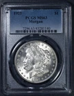1921 $1 MORGAN SILVER DOLLAR KM# 110 PCGS MS 63 A6490