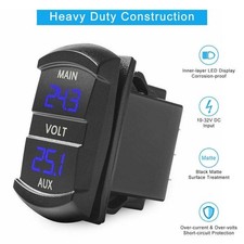 LED Dual Digital Voltmeter Voltage Gauge Monitor Panel 12V-24V for Car Boat New