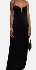 Reformation Women's Black Sathia Satin Maxi Dress Size 12