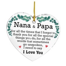 Gift for Nana and Papa Ornaments Grandparents Christmas Ornament, Thank You