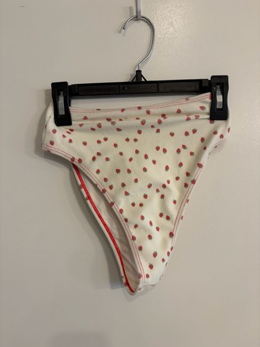 Frankies Bikinis x Gigi Hadid Katarina High-Leg Bikini Bottom in Strawberry Crea
