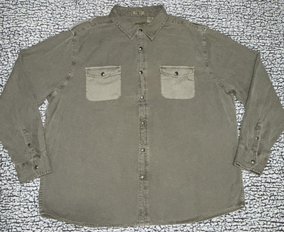 Vintage Ruff Hewn Green Chore Shirt Men's SZ 2XL Button Up