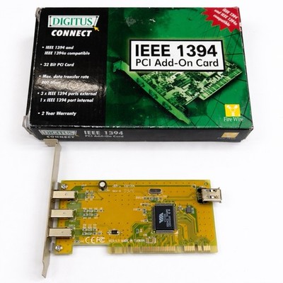 Digitus FireWire Karte PCI   IEEE 1394a   3+1 Ports   OVP   Camcorder DV Video