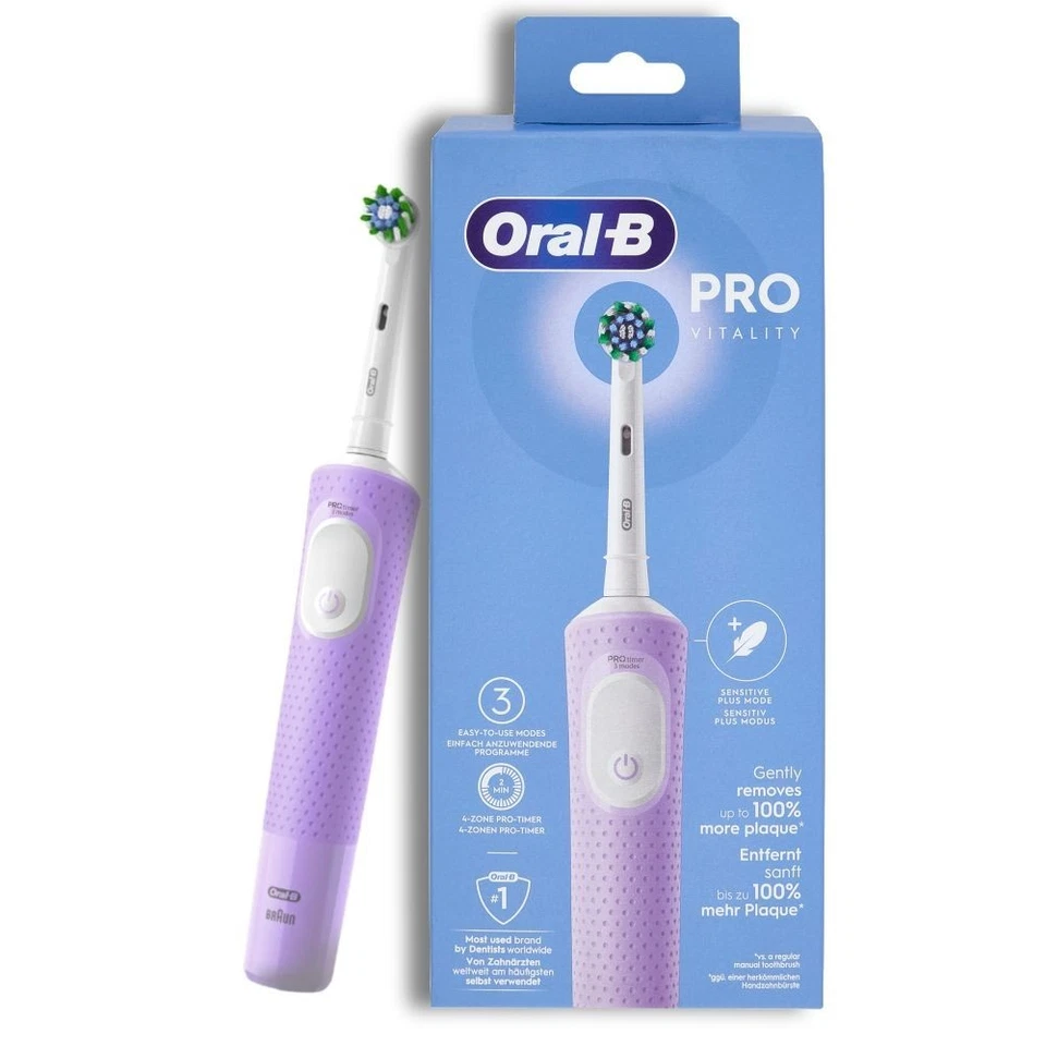 Oral-B Vitality Pro Lilla Spazzolino Elettrico Ricaricabile Testina 3 Modalità