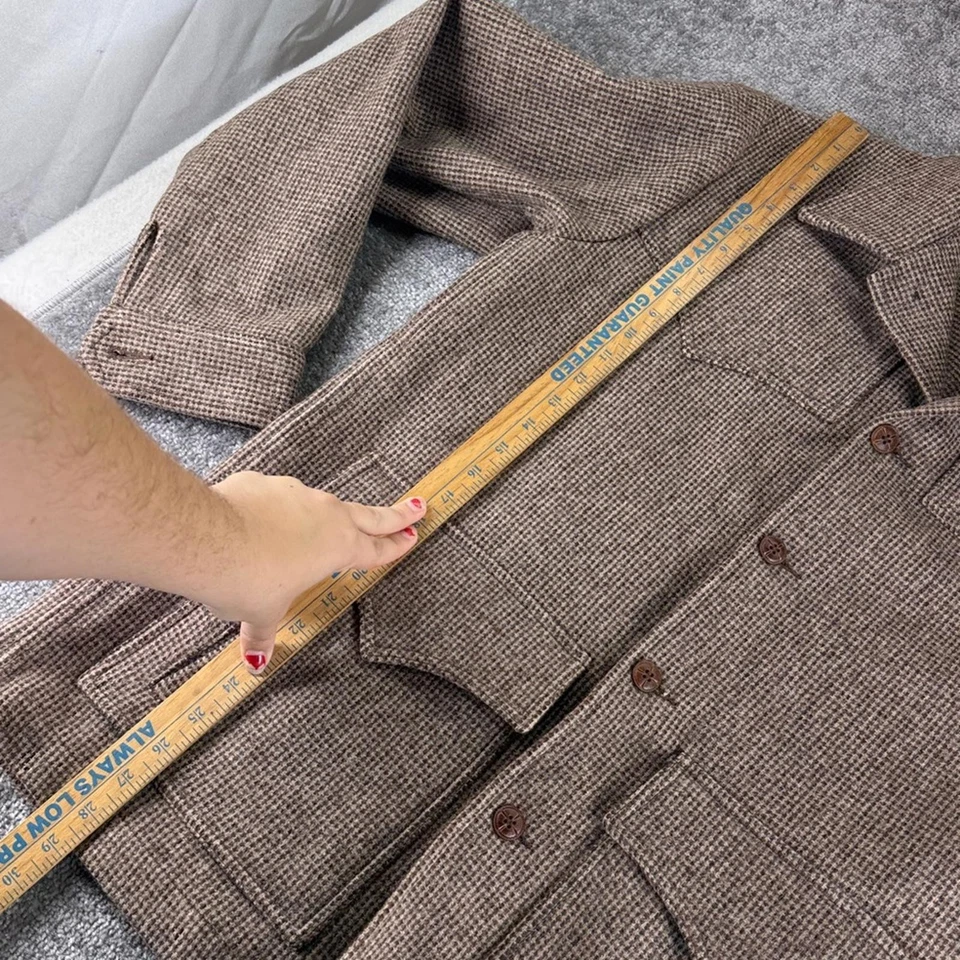 Vintage Pendleton Tan Wool Plaid Button Up Blazer Sports Jacket Mens M Western - Image 2 of 4