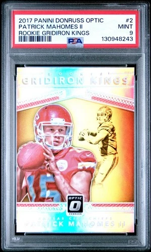 2017 DONRUSS OPTIC ROOKIE GRIDIRON KINGS #2 PATRICK MAHOMES PSA 9