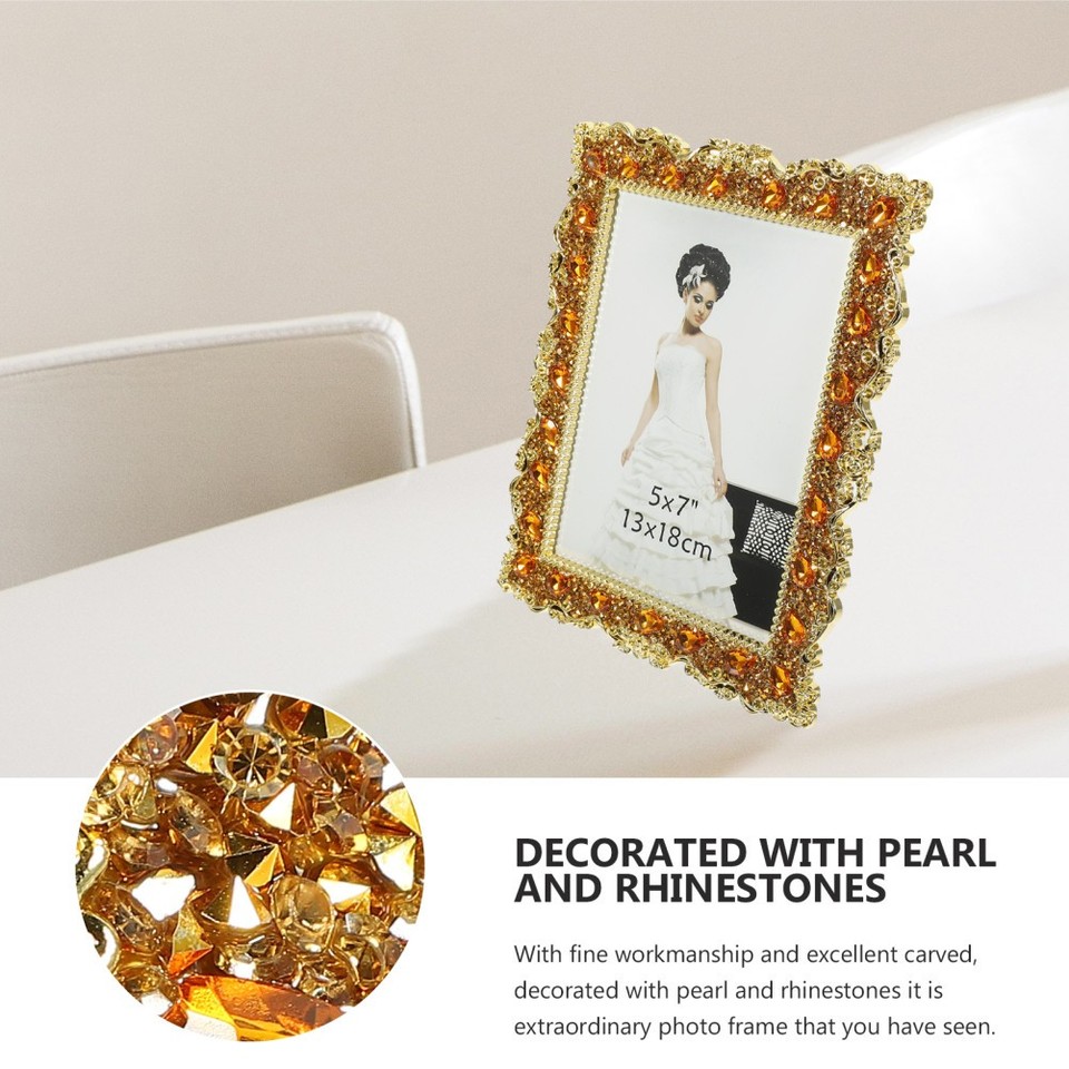 Rhinestone Photo Frame Decorative Picture Frames Office Holder ...