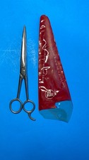 VNTG Barber Scissors 8" Nickel Plated Hot Drop Forged Steel USA, With Case
