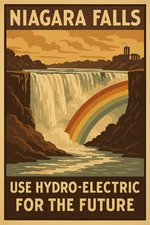 Niagara Falls Vintage 1930s Retro Energy Poster - 24x32” CLASSIC PRINT!🤯