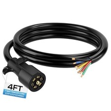 7 Pin Trailer Plug, Heavy Duty Trailer Wiring Harness, 7 Way Trailer Cord 4 FT