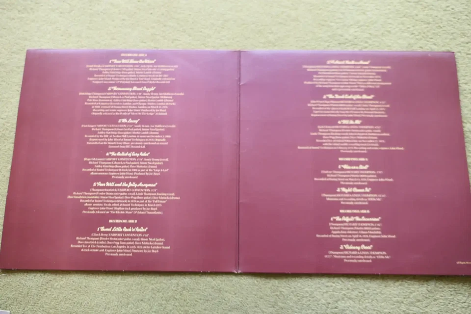 RICHARD THOMPSON – (GUITAR, VOCAL) 2LP – Nr MINT UK 1976 FAIRPORT CONVENTION - Image 2 of 3