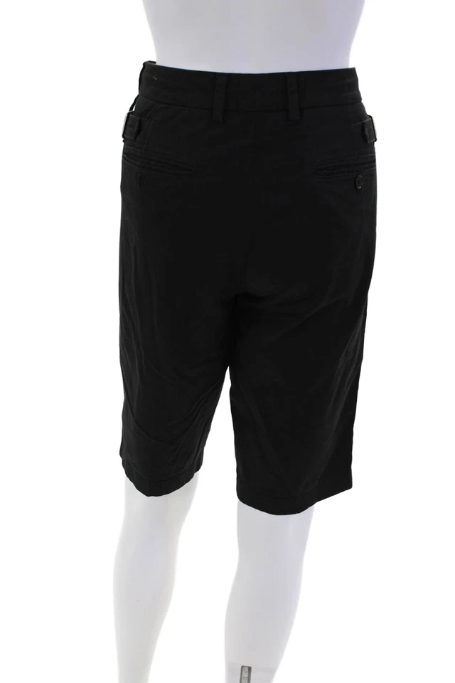 Bermuda Vince Feminina Algodão Cintura Média Quatro Bolsos Comprimento do Joelho Preta Tamanho 8 - Imagem 3 de 4