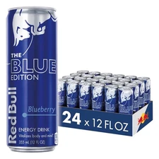Red Bull Blue Edition Blueberry Energy Drink, 12 Fl Oz, 24 Cans Fast Delivery