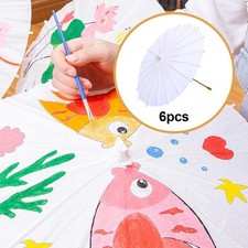6 Stück DIY-Papierschirme zum Bemalen – ideal als Fotorequisite und