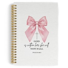 YLZlhb Coquette Pink Bow Christian Spiral Notebook Journal, God Is Within