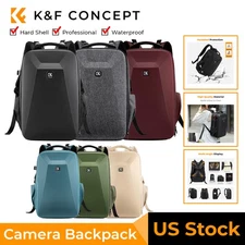 K&F Concept Hardshell Camera Backpack Waterproof Bag Full Open for Canon/Nikon