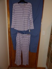 JCPenney Adonna Sleepwear Women's Size Lg 2 Pc. 60/40 Knit Pajama Set NWT Purple