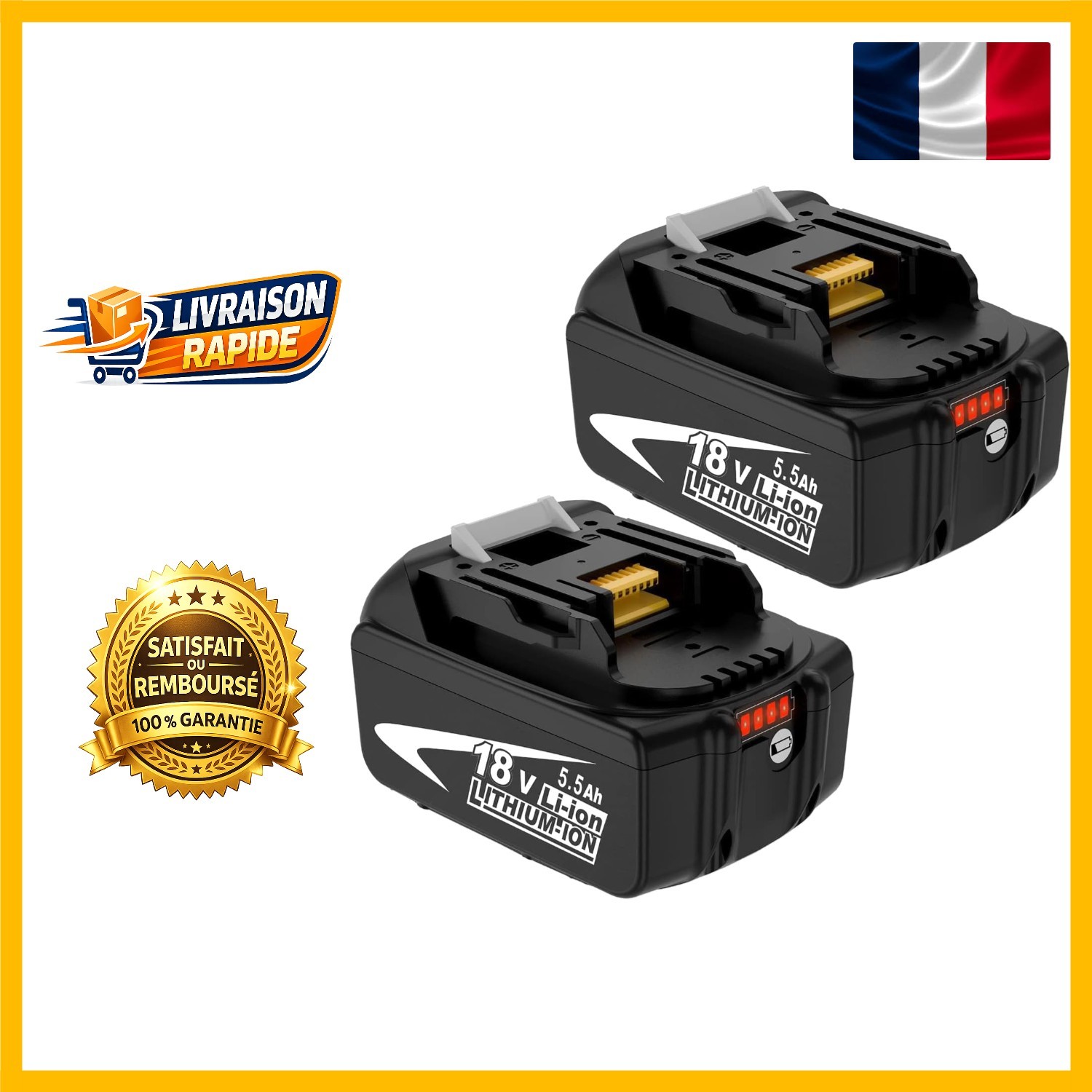 Batterie 18V 5.5Ah lithium anti-surchauffe pour éviter les pannes d'outils