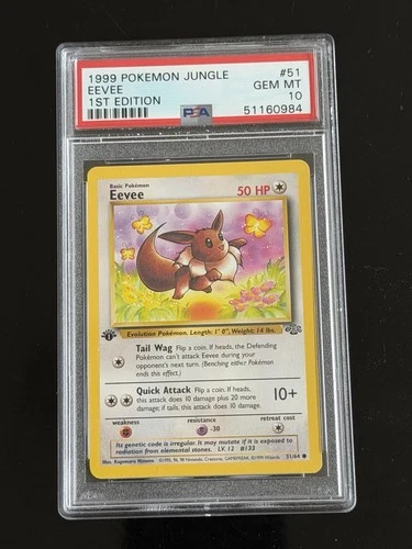 Pokémon TCG Eevee Jungle 1st Edition PSA 10 51/64 Regular English