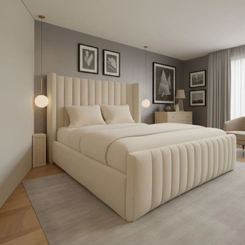 Ottoman Winged Panel Bed Frame Plush Velvet Upholstered Gas Lift Storage Double - Picture 1 of 2