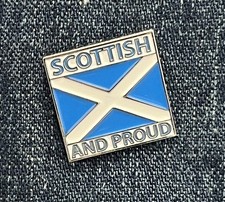 Scottish and Proud Pin Badge Enamel & Metal small square Lapel Badge 20mm x 20mm