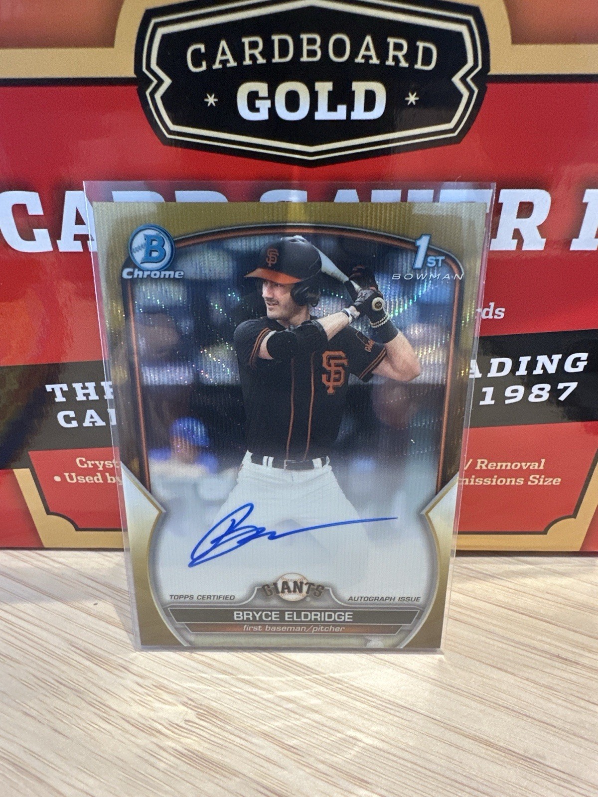 2023 Bowman Chrome Bryce Eldridge 1st Bowman Gold Auto /50 On-Card CDA-BE Giants
