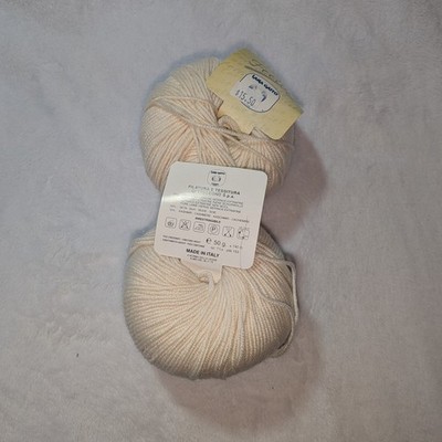 Lana Gatto Feeling Yarn Color Cream 10009 2 Balls 50g 153yds each