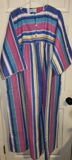 Vintage Miss Elaine At Home Seersucker Striped Robe Size Large