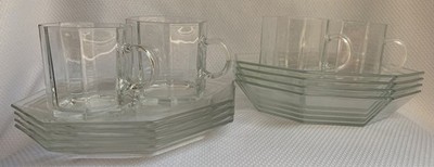 12 4-Arcoroc France Clear Octime Salad Pasta Soup Bowls & 4-Plates & 4-Cups