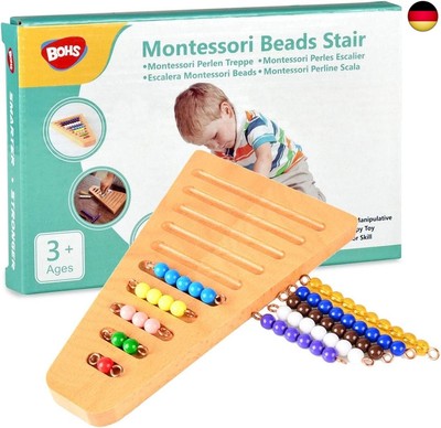 BOHS Montessori 1-10 Perlentreppe mit Halter - Montessori Math Manipulatives