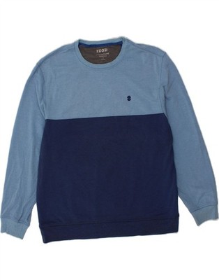 IZOD Herren Sweatshirt Pullover Large Blau Colourblock IO02