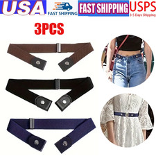 3PCS No Bulge Invisible Belt for Jeans - Elastic Waistband Buckle-Free Unisex