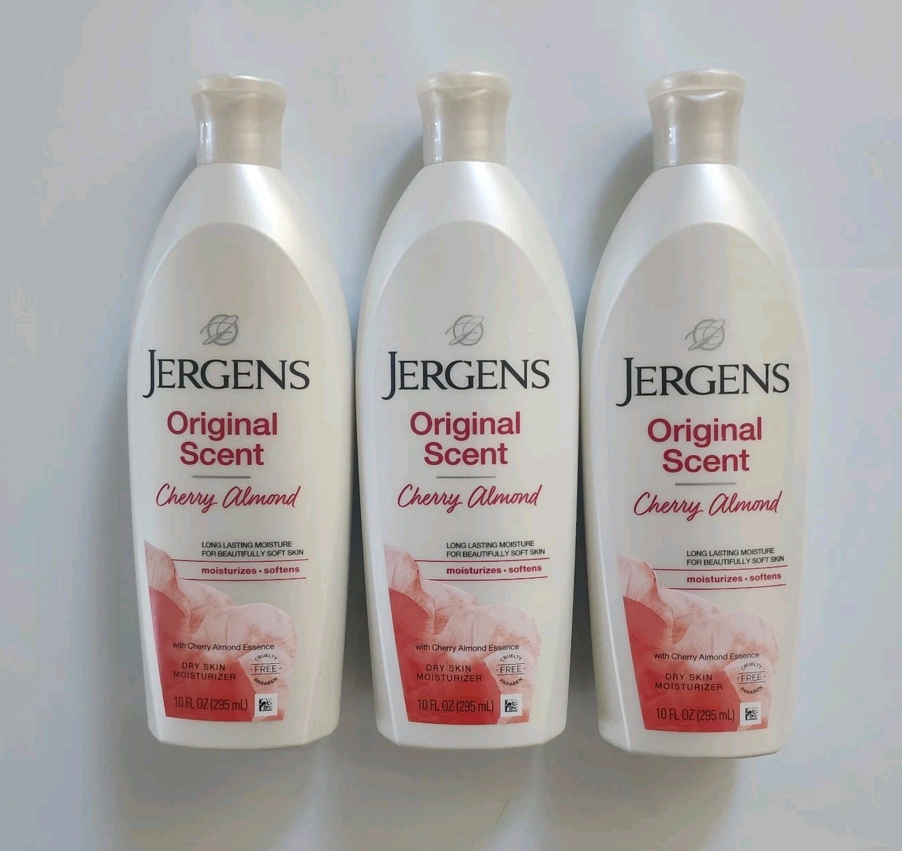 Jergens Original Scent Moisturizer Cherry Almond - Pack Of 3 - 10oz Bottles