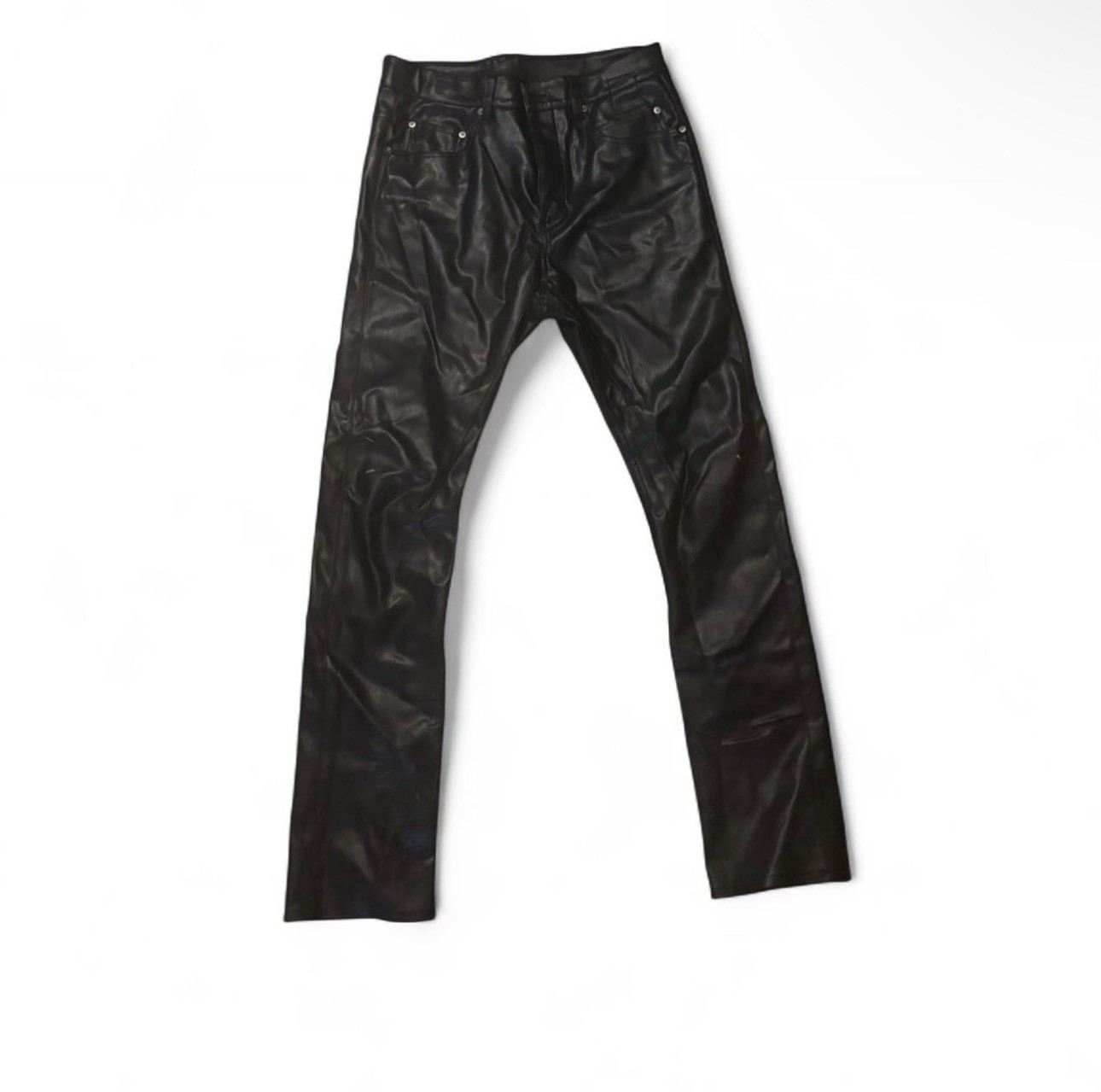 Rick Owens Black Polyurethane Polyester Denim But… - image 1