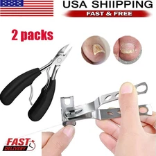 2PCS Stainless Professional Extra Large Toenail Clippers for Heavy Duty Toe Nail