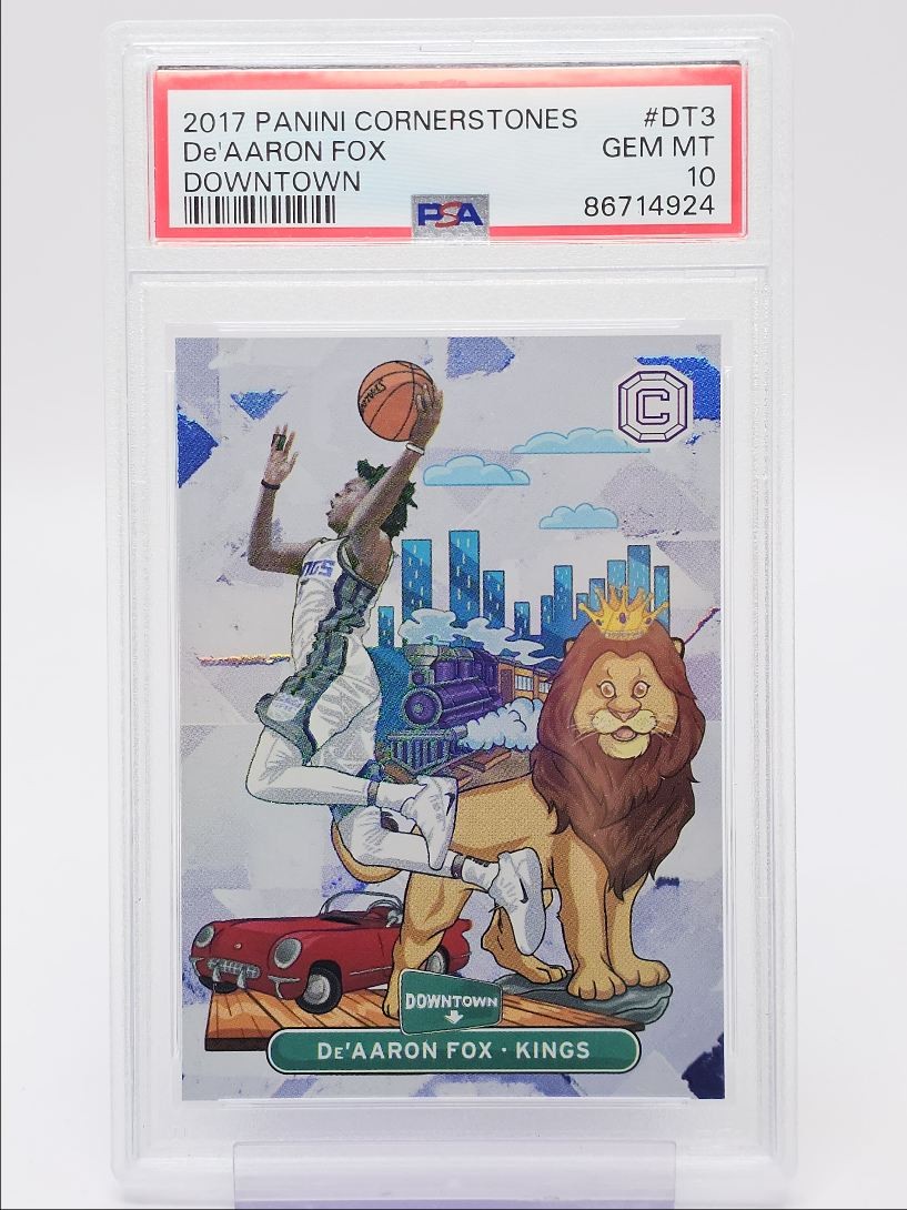 DE'AARON FOX 2017-18 CORNERSTONES DOWNTOWN FOOTBALL SSP KINGS PSA 10 Q6068