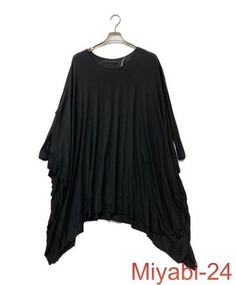 Divka Black Draped Dolman Sleeve Long Sleeve Top L Cotton Silk Used