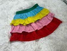 Boden Rainbow Skirt Girls 9-10Y Ruffle Cotton Playwear Twirl Playful Fun