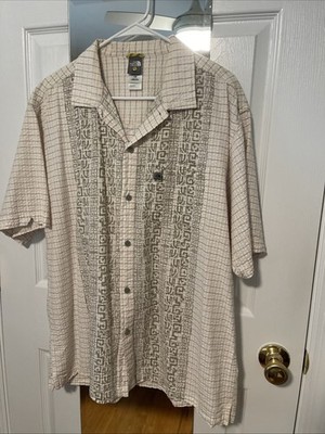 The North Face Shirt Mens Large Short Sleeve Button Up- Never Tuck Style 