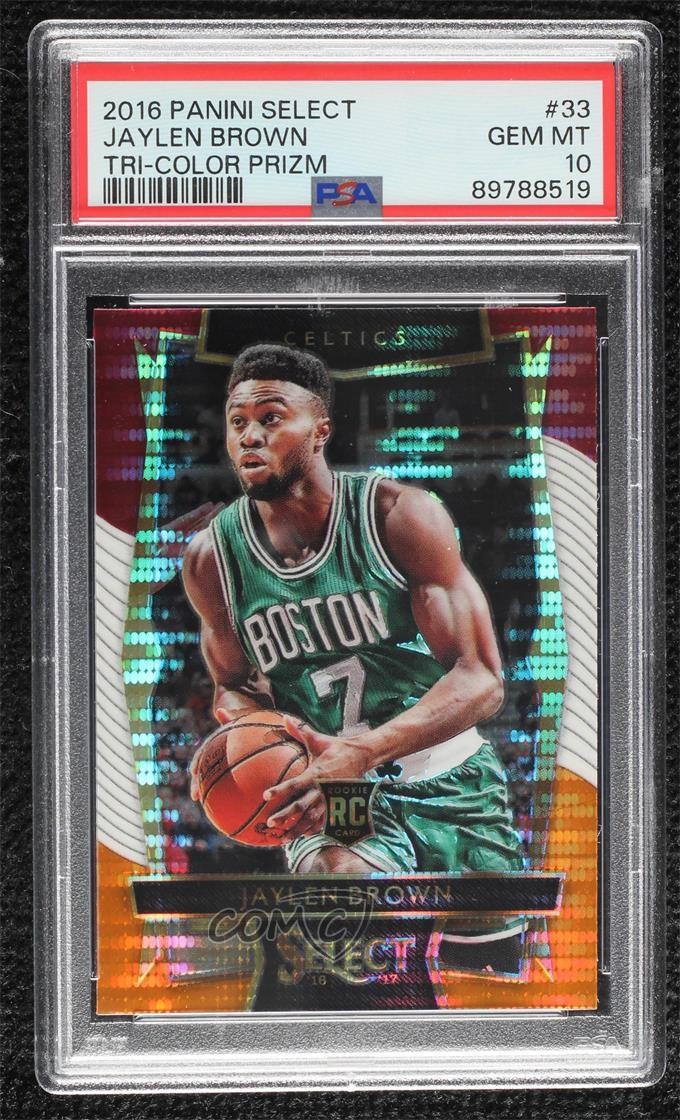 2016 Panini Select Concourse Tri-Color Prizm Jaylen Brown #33 PSA 10 GEM MT 1gh7
