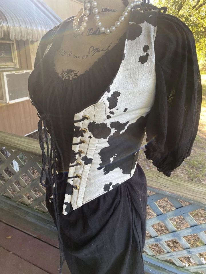 Лиф из саржи эпохи Возрождения для фиксации талии 25 дюймов на талии - Изображение 4 из 4