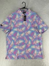 Sunday Swagger Shirt Mens XL Maldives Floral All Over Print Golf Polo NEW $70