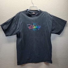 Rare VTG DISNEY Originals Walt Disney World Embroidered T Shirt 90s Rainbow XL
