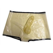 Latex-Boxershorts für Herren transparente Unterwäsche aus Gummi mit Schutzhülle