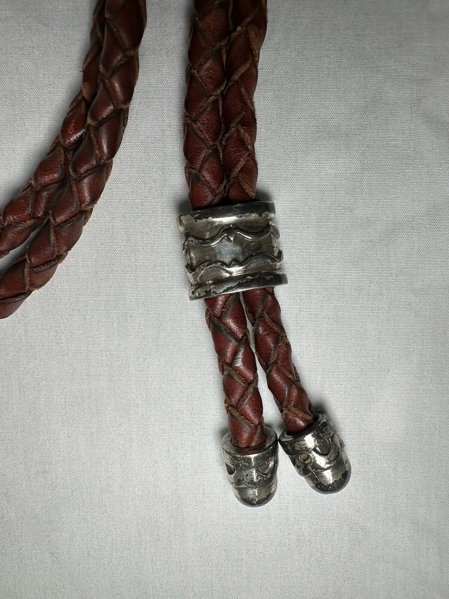 Vintage Brighton 90s Braided Western Brown Leather Lariat  display picture 2