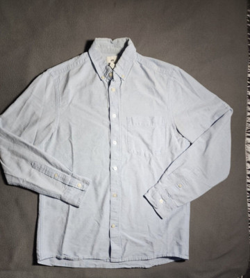 H&M Shirt Mens Light Blue XS Regular Fit Long Sleeve Button Up Collared