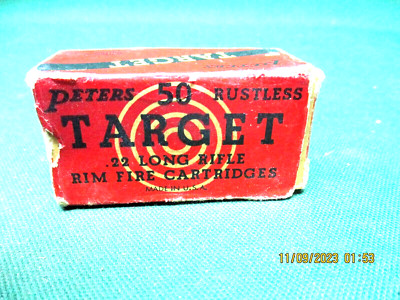 Rustless Label Vintage PETERS Rustless TARGET, 22 LR , Box, (Empty) For: Box ...